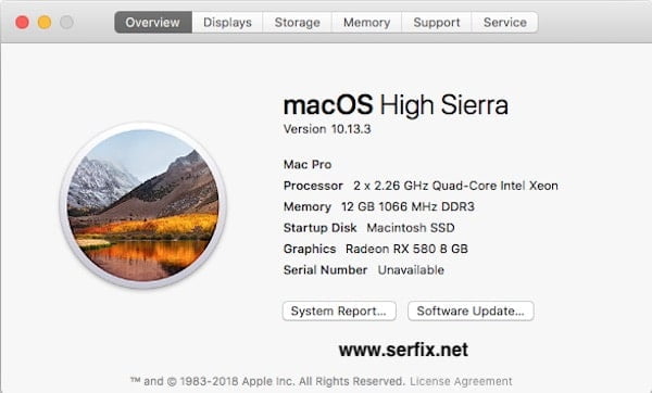 MacOS High Sierra - Mac seri numarası nerede yazıyor?
